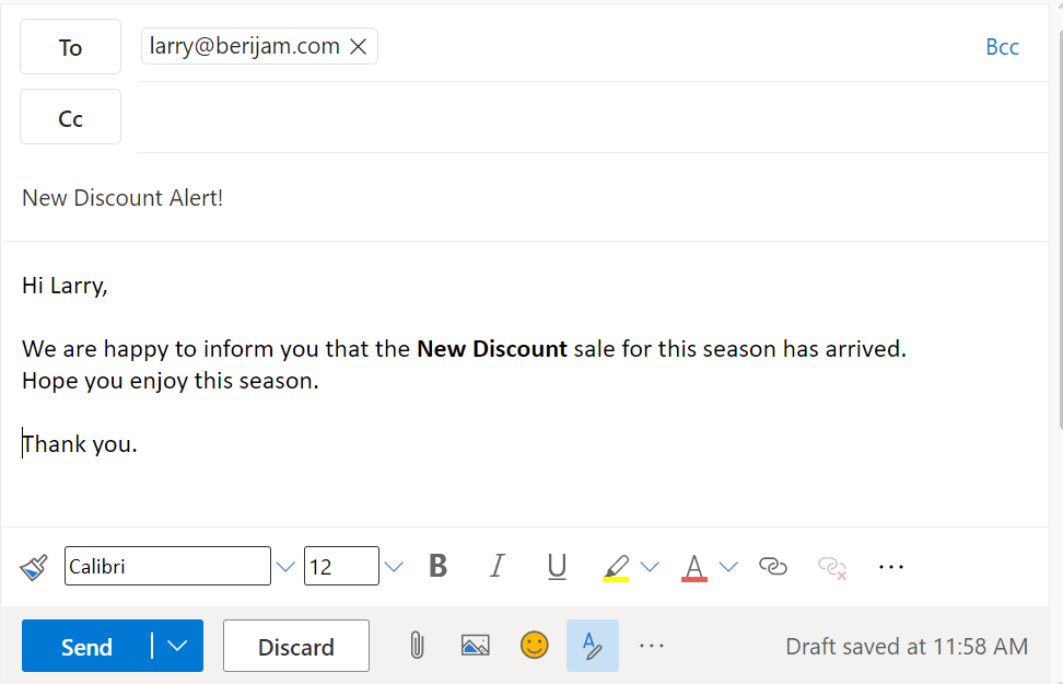 Outlook - Customer Mail